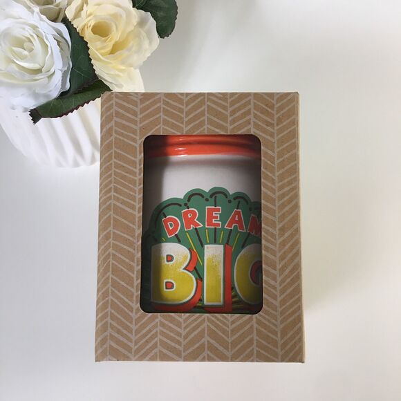 About Face Designs Wanderlust "Dream Big" Ceramic Bank 4.75" NIB - Picture 2 of 9